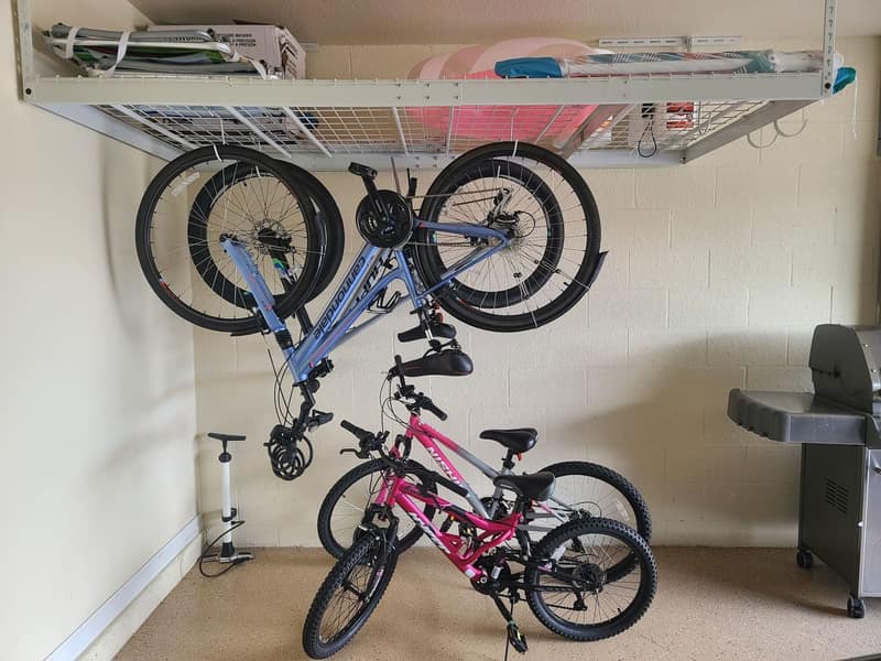 Two of the four bikes kept in the garage for guests